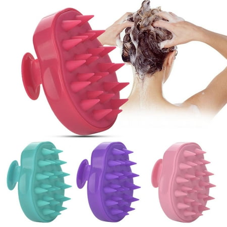 Silicone Scalp Scrubber Scalp Brush Washing Hair Comb Shampoo Shower Bathing Massage Brush, Shampoo Head Scrub, Shampoo Massager Head Scratcher Rose (Best Drugstore Shampoo For Red Colored Hair)
