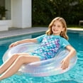 thumbnail image 3 of Lanbubble Girls Rash Guard Swimsuit Set Short Sleeve UPF 50+ 2 Pieces Bathing Suit 5-6 Years, 3 of 9