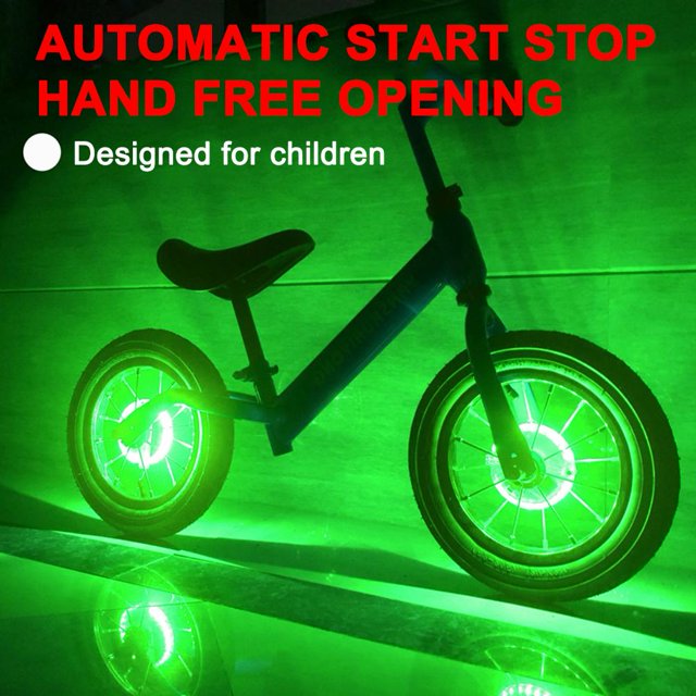 Luces de radios de rueda de bicicleta inteligente Lámpara de decoración de bicicleta de equilibrio LED (verde)
