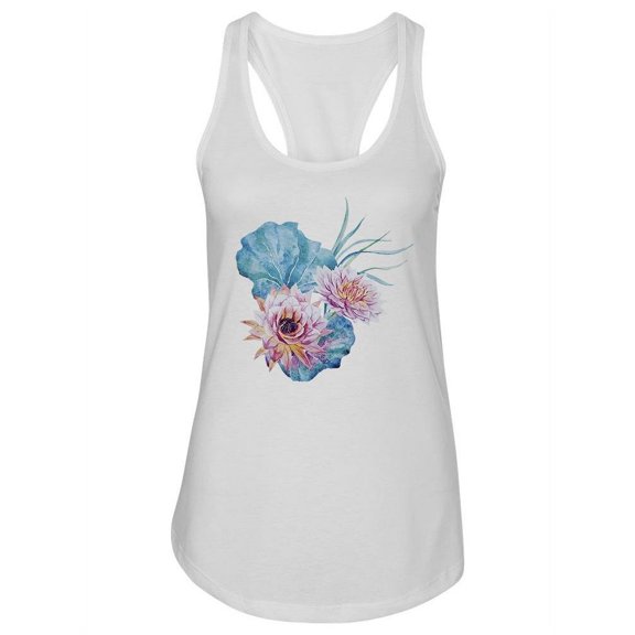 Watercolor Tropical Pink Flowers Tank Women -Image by Shutterstock, Female Large