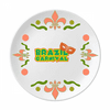 Rio Brazil Carnival Head Art Deco Fashion Flower Ceramics Plate Tableware Dinner Dish