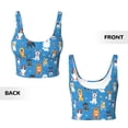 thumbnail image 5 of Haiem Cute Dogs Pattern Womens Sports Bra - U Neck Padded Low Impact Yoga Bra Workout Crop Top Gym Moisture-Wicking Workout Vest -, 5 of 9