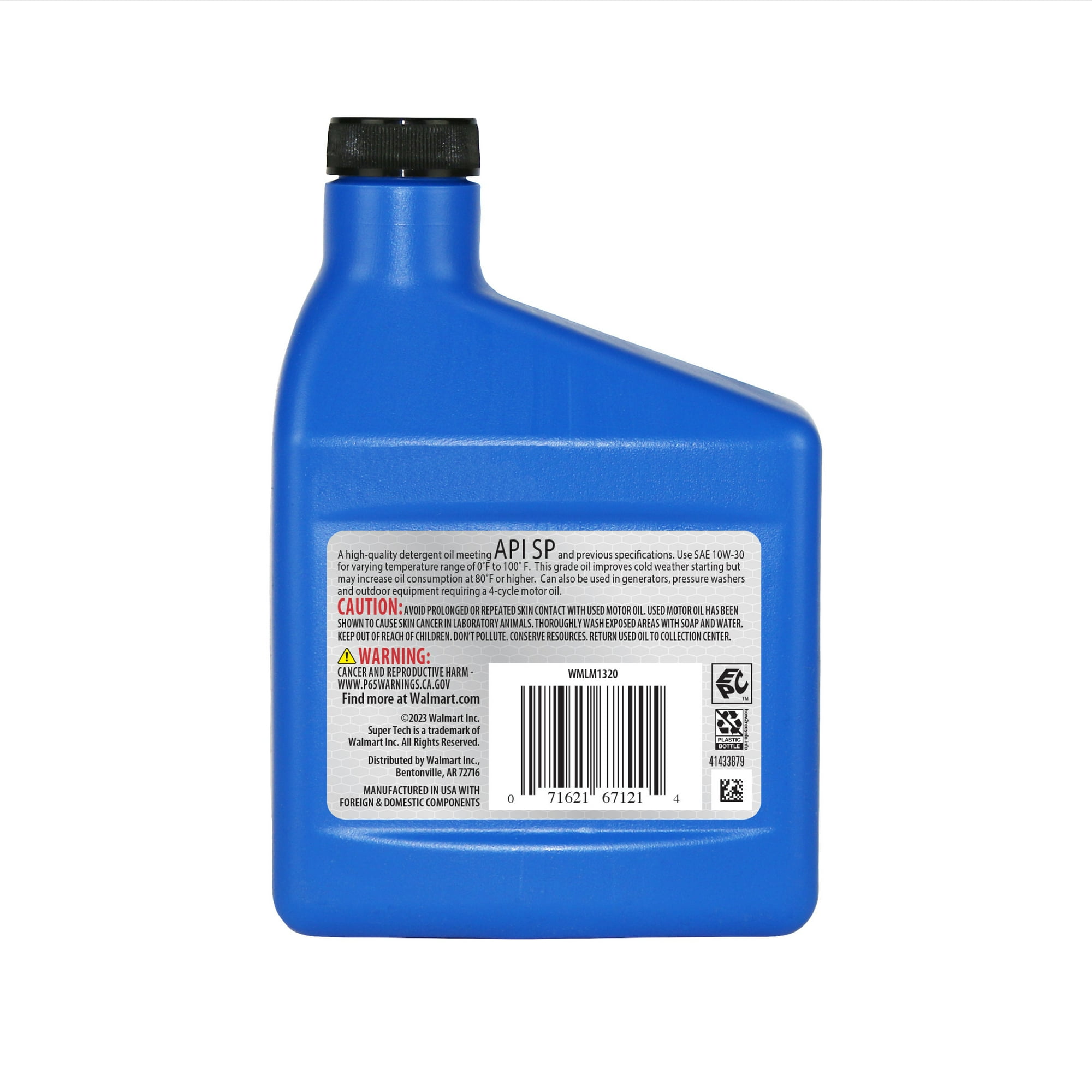 Super Tech Conventional SAE 10W-30 Lawn Mower Oil, 20 oz Bottle