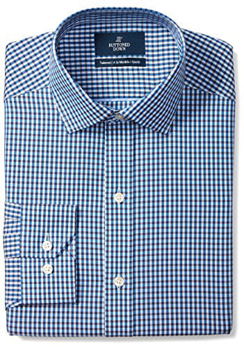 Buttoned Down Men's Tailored Fit Spread Collar Pattern Dress Shirt 