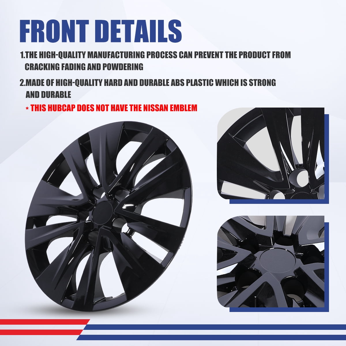 4 Pack 16" Hubcaps for 2020-2025 Nissan Sentra,Wheel Rims Cover Compatible With Steel Wheels,Snap on Installation,ABS+PC,Black Lacquer