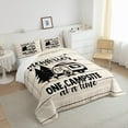 thumbnail image 4 of Happy Camping Bedding,Camper Comforter Set for Travel Trailers,RV Camping Car Down Comforter Twin,Retro Wood Planks Rustic Farmhouse Style Quilt Camper Accessories for Inside Beige, 4 of 5