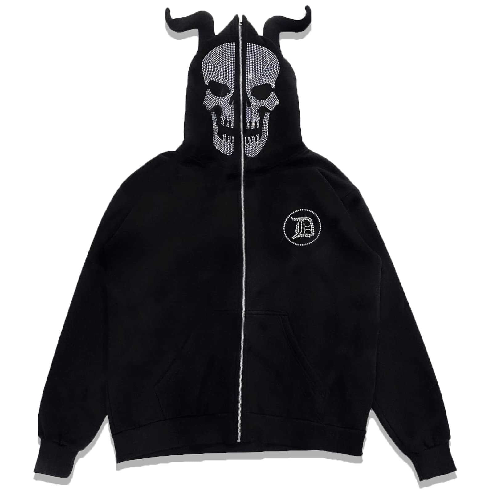 Skull Gothic Witch Women's Zip Up Hoodie