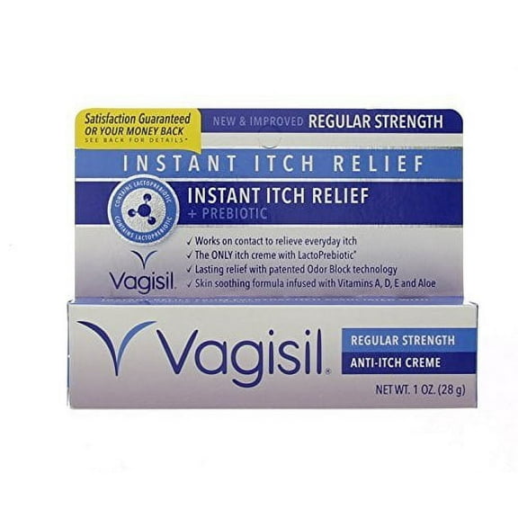 Vagisil Regular Strength Medicated Anti-Itch Creme, Odor Block, 1oz, 6-Pack