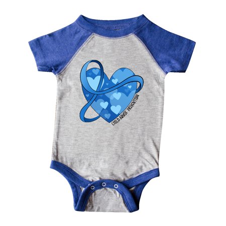

Inktastic Child Abuse Prevention-Ribbon Around Heart Gift Baby Boy or Baby Girl Bodysuit