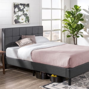 Zinus Lottie 43" Upholstered Full Platform Bed, Grey