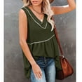 thumbnail image 6 of MIANHT Peplum Knit Summer Tank Tops for Women 2023 Trendy Loose Tunics Flowy Swing Loose Sleeveless Shirts Tee V-Neck ​Blouse, 6 of 8