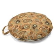 thumbnail image 1 of Brown Paisley Round Floor Cushion with Handle, Oriental Continuous Antique Folk Print in Warm Tones, Decorative Pillow for Living Room & Dorms, 18" Round, Camel Pale Orange, by Ambesonne, 1 of 4