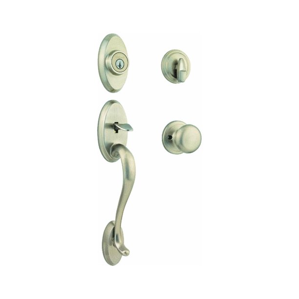 Kwikset Handleset Entry Lock Shelburne Satin Nickel Steel Gr 1