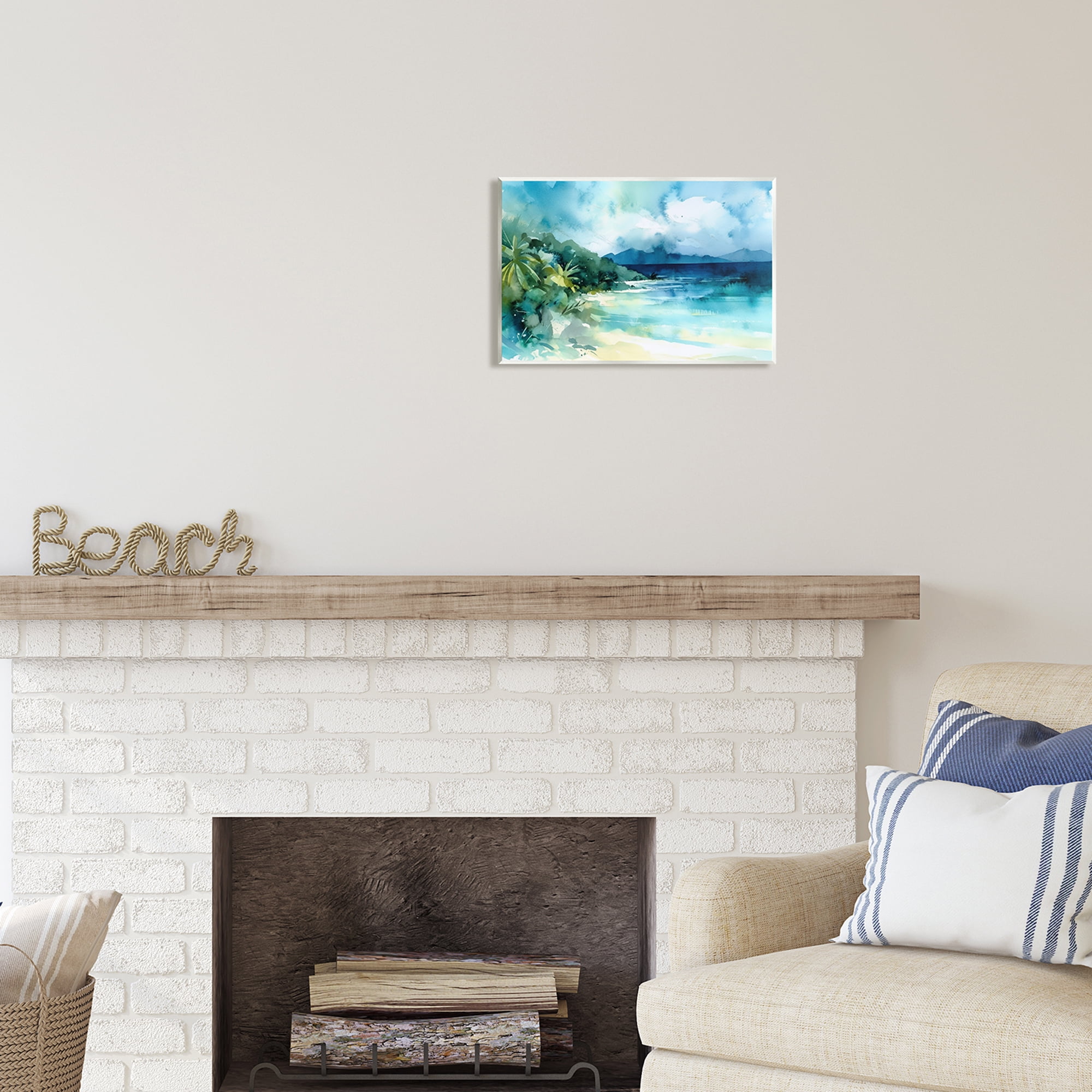 Stupell Industries Abstract Tropical Landscape Landscape Painting Unframed Art Print Wall Art, 15 x 10