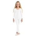 thumbnail image 1 of Wdgfv Justaucorps de Danse à Manches Longues et Col Rond pour Filles Blanc 7-9 Ans, 1 of 8