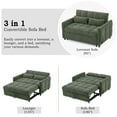 thumbnail image 5 of Harper & Bright Designs Convertible Tufted Sleeper Sofa Bed with Adjustable Backrest, Chenille Pull-Out Bed with USB Charging Ports, Loveseat with Pull Out Bed for Apartments Small Spaces, Green, 5 of 16