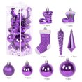 thumbnail image 3 of Árbol Navidad Bola Plástico Navidad Decoración Decoraciones Adorno Púrpura 21PCS, 3 of 8