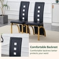 thumbnail image 5 of Modern Dining Chairs Set of 4, Black Dining Room Chairs Set of 4, Upholstered PU Leather Kitchen Chairs with Gold Metal Legs, High Backrest Armless Seating for Kitchen, Dining Room, 5 of 8