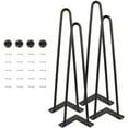 thumbnail image 1 of Patas de muebles Patas de pasador 41 cm Negro 2 varillas Pies de bricolaje para patas de silla de mesa con 20 tornillos + 4 protectores de patas, 1 of 5