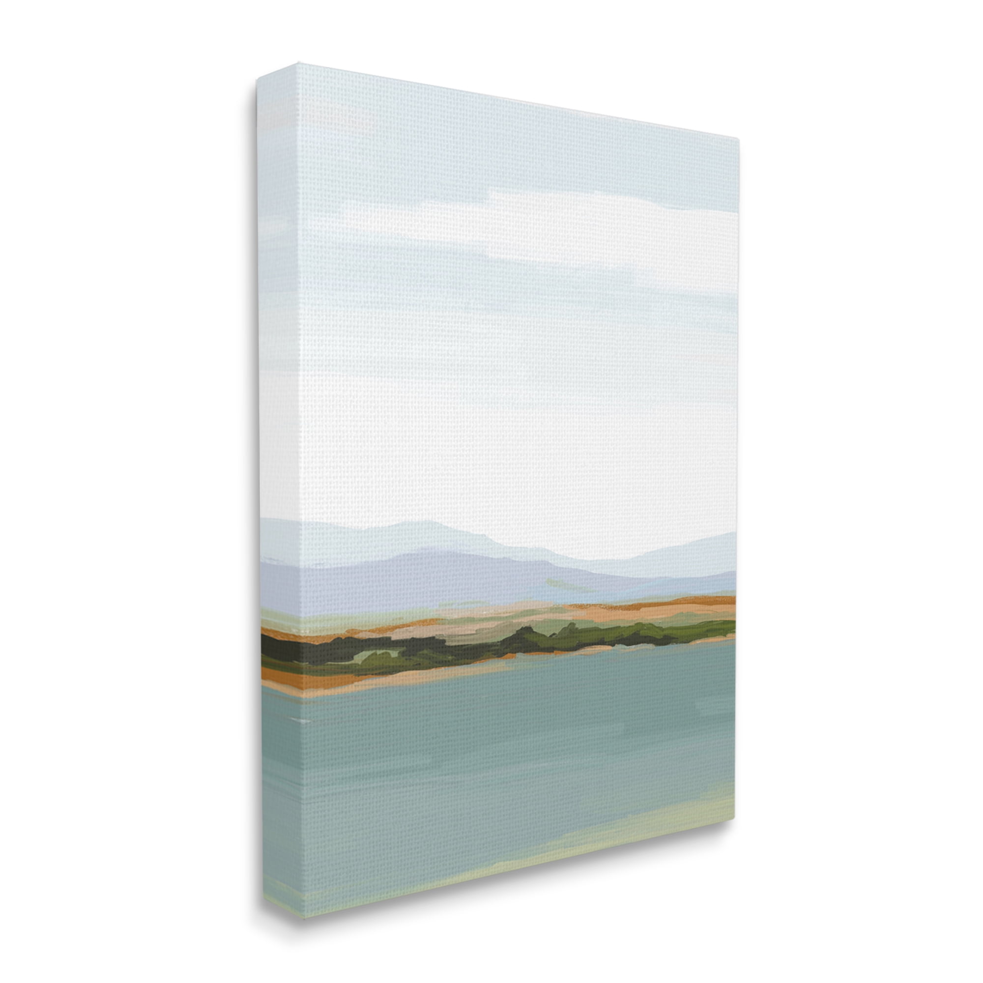 Stupell Industries Muted Lake Landscape Abstract Painting Gallery Wrapped Canvas Print Wall Art, 24 x 30