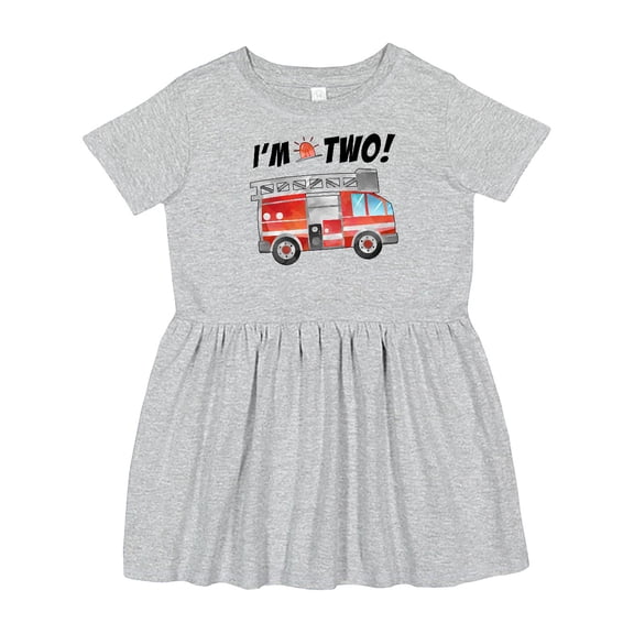 Inktastic I'm 2 Fire Truck 2nd Birthday Girls Toddler Dress