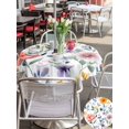 thumbnail image 6 of Outdoor Tablecloth with Umbrella Hole Zipper Watercolor Floral Round Tablecloth 60" Waterproof Outside Table Cloth Vintage Eucalyptus Spring Flower Patio Table Cover Tablecloths for Picnic Party, 6 of 8