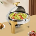 thumbnail image 4 of Catering Stainless Steel Chafing Dish Buffet Set Visible Roll Top Cover 6.3 QT, 4 of 24