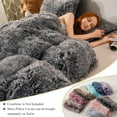 XeGe 2 Piece Faux Fur Duvet Cover Set, Luxury Long Plush Fuzzy