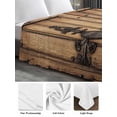 thumbnail image 5 of Twin Size Flat Sheet Only, Farmhouse Brown Soft Brushed Microfiber Bed Sheets, Rustic Wooden Historical Barn Door Plank Hotel Quality Breathable Bedding Top Sheet, Easy Care, 66"x96", 5 of 9