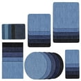 thumbnail image 2 of Visland 30 Pcs Iron on Patches Repair Kit Inside Thigh Denim Patches Rectangular Elliptical Square Shape Ripped Jeans Decorating Patch Set for Clothes, 2 of 8