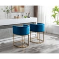 thumbnail image 3 of Guyou 24" Modern Velvet Counter Height Bar Stool, Upholstered Bucket Kitchen Island Chair with Gold Finish Metal Frame and Curved Back for Living Room Dining Room, Blue, 3 of 13