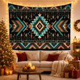 thumbnail image 3 of Bold Diamond Geometric Pattern on Black Fabric, Moody Boho Style for Boho Decor Lovers, Southwestern Wall Decor, Housewarming Gift, Tapestry Wall Hanging for Bedroom and Dorm, 3 of 7