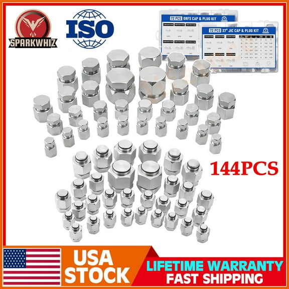 144 JIC ORFS Cap and Plug Kit Master Industrial Hydraulic Hose Tube Pipe Fitting