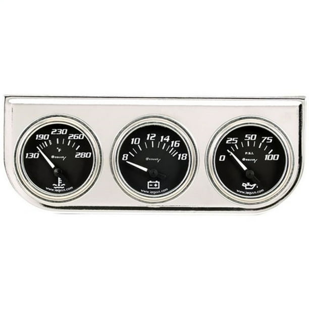 Equus 2" Volt Triple Gauge Kit, Chrome