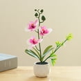 thumbnail image 4 of Flor falsa de doble horquilla, simulación de phalaenopsis, decoración creativa de bonsái pequeño, planta artificial en maceta, planta verde, 4 of 5