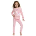 thumbnail image 2 of Cudlie Girls’ 4-Piece Pajama Set – Long Sleeve Cotton Blend Sleepwear, 2 Tops and 2 Pants, Fun Prints – Elephants and Animals– Size 5T, 2 of 9