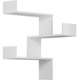 thumbnail image 3 of JV Home Luksa Collection Corner Bookcase Wall Mounted Stylish Floating Shelf Corner Bookshelf Decorative Wide Shelving Storage 24 Inch White, 3 of 6