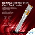 thumbnail image 2 of Fiber Optic Visual Fault Locator 50KM with FC/LC Adapter Kit, VFL Include Single Mode 9/125um FC Male to LC Female Connector, Fiber Light Pen for CATV Telecommunicat, 2 of 9