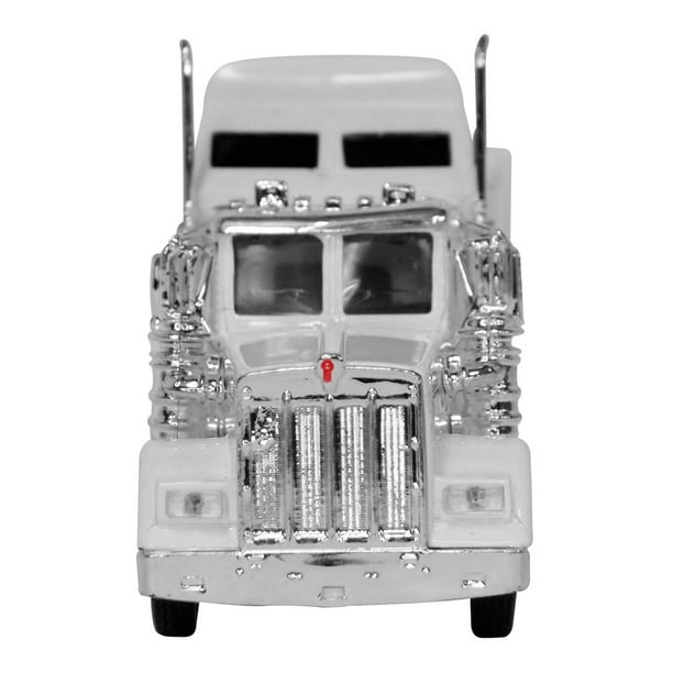 TRACTOCAMION KENWORTH W-900 BLANCO CON REMOLQUE CAJA SECA ESCALA 1:43 REFIVIDRIO A ESCALA 1:43