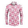 thumbnail image 4 of Fgvctg Mens Button Down Shirt Valentine's Day Long Sleeve Cotton Shirts Fashion Collared Blouses Date Day Love Heart Print Oversized Business Casual Outfits Hot Pink L, 4 of 4