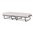 Riverbay Furniture Metal Folding Bed with Memory Foam Mattress in Beige