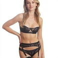 thumbnail image 4 of MILAVITSA Balconette Bra, with Soft Cup Underwire with Embroidery, Desire Series, Color: Black Quartz, Size 30F, 4 of 5