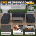 thumbnail image 7 of ELPOSUN Aluminum Outdoor Patio Furniture Set,8-Pieces Modern Metal Outdoor Furniture, Faux Wood Grain Finish Frame Patio Conversation Sofa Sets with 6"Thick Cushion for Porch,Backyard,Deck,Beige, 7 of 7