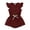 Wine, variant on Girls Jumpsuit Button Up Fly Sleeve Solid Playsuit Clothes for Kids Denim Jumpsuit 0-5 Years ,2-3 Years
