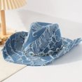 thumbnail image 6 of Byfri Unisex Wide Brim Western Cowboy Hat Adjustable Strap Outdoor Sun Hat 56-58cm, 6 of 7