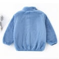 thumbnail image 6 of PINQI Toddler Sport Coat Little/big Kids Boys Girls Solid Color Zipper Long Sleeve Short Collar Winter Warm Coat Daily Outfits 1-9 Years(Blue,3-4 Years), 6 of 6