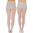 thumbnail image 3 of ToBeInStyle Womens Elegant Floral Lace Inspired Spandex Net Full Length Tights - White - One Size, 3 of 7