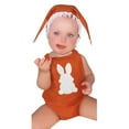 thumbnail image 3 of MIASHUI Baby Clothes Boys Girls Sleeveless Easter Rabbit Embroider Romper Bodysuits Hat Set,Orange,3-6 Months, 3 of 9
