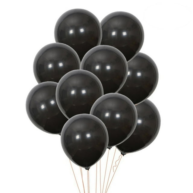 KAKOWELY 20 globos redondos negros de 10 pulgadas, de látex mate, de color sólido, para cumpleaños, bodas, fiestas de Halloween y bares.