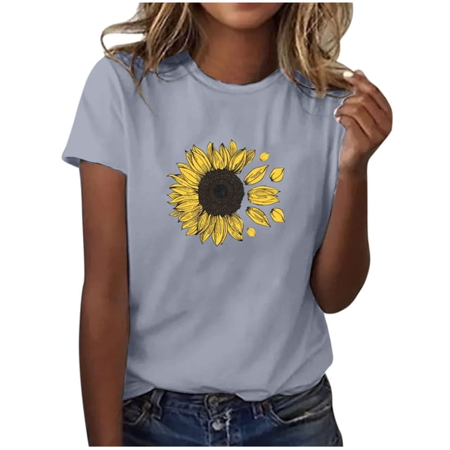 Blouses pour Femmes,Shorts pour Femmes,Blouse à Manches Courtes Imprimée pour Femmes, T-Shirt Drôle à Col Rond,Blouses pour Femmes Mode,Blouses à Manches Courtes pour Femmes